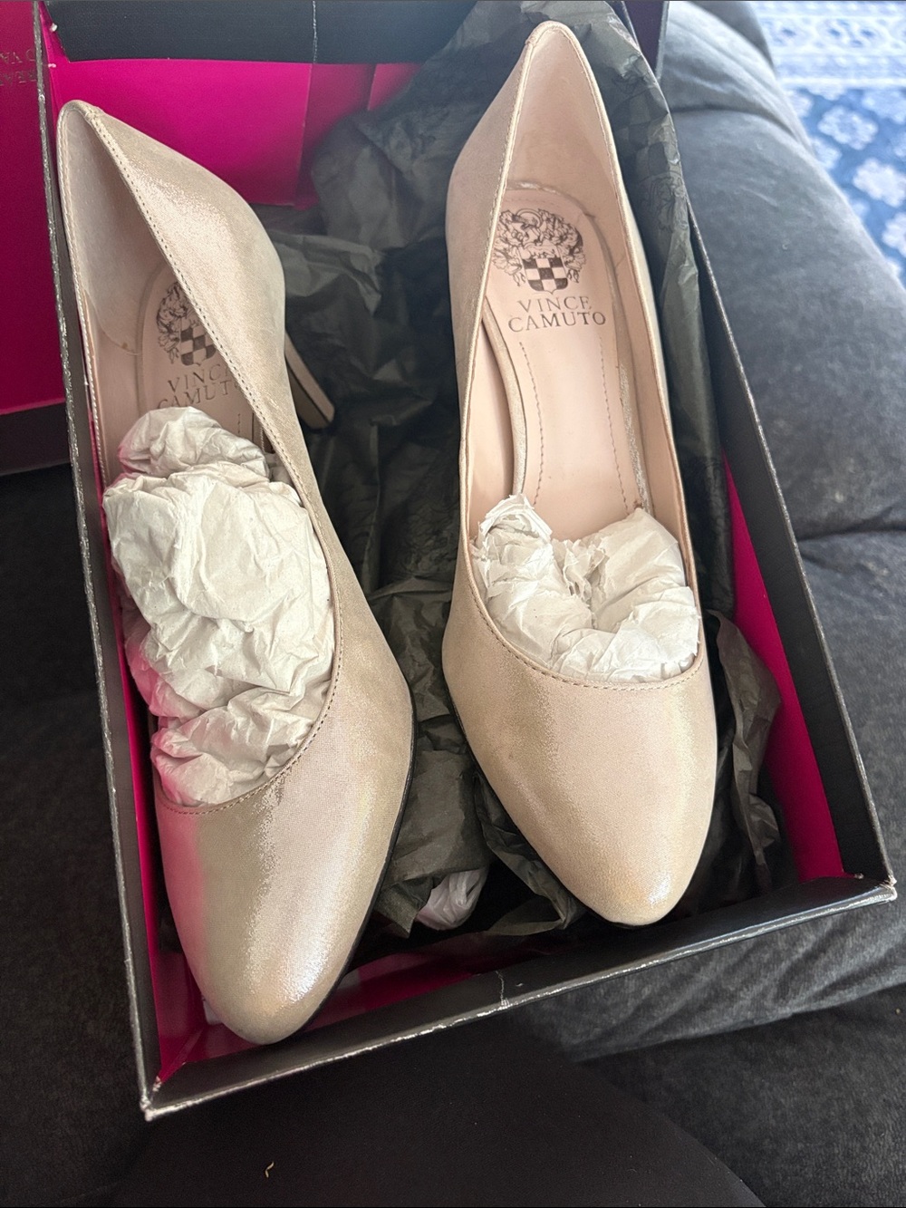 Vince Camuto Women's Taupe Pointed-Toe Pumps